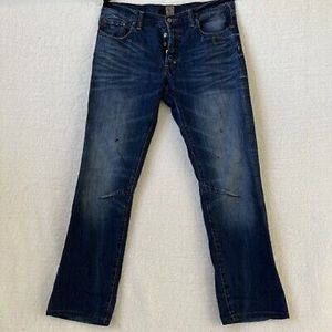 PRPS GOODS and CO. BARRACUDA TREAT ‘EM ROUGH DISTRESS DENIM JEANS SIZE 36